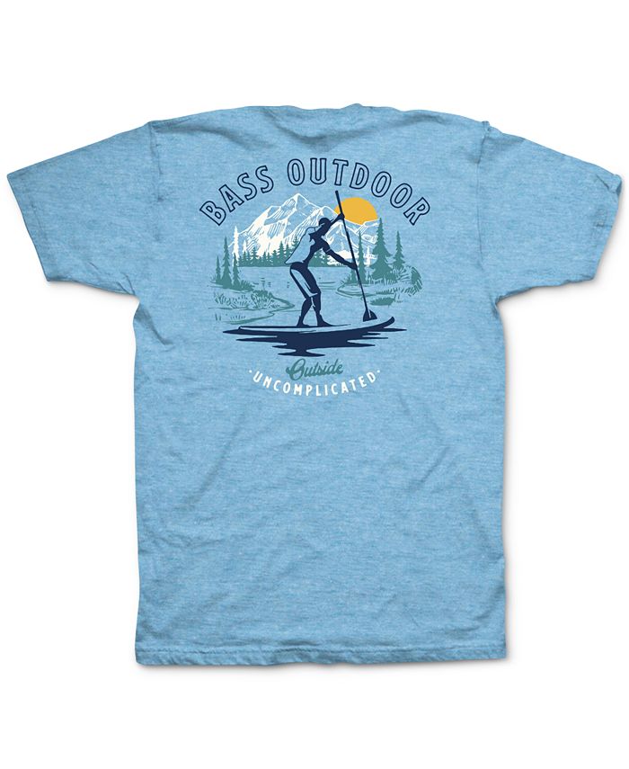 Camiseta Bass Outdoor Paddled Masculina Azul Tamanho Médio