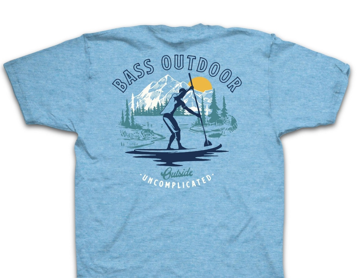Camiseta Bass Outdoor Paddled Masculina Azul Tamanho X-G