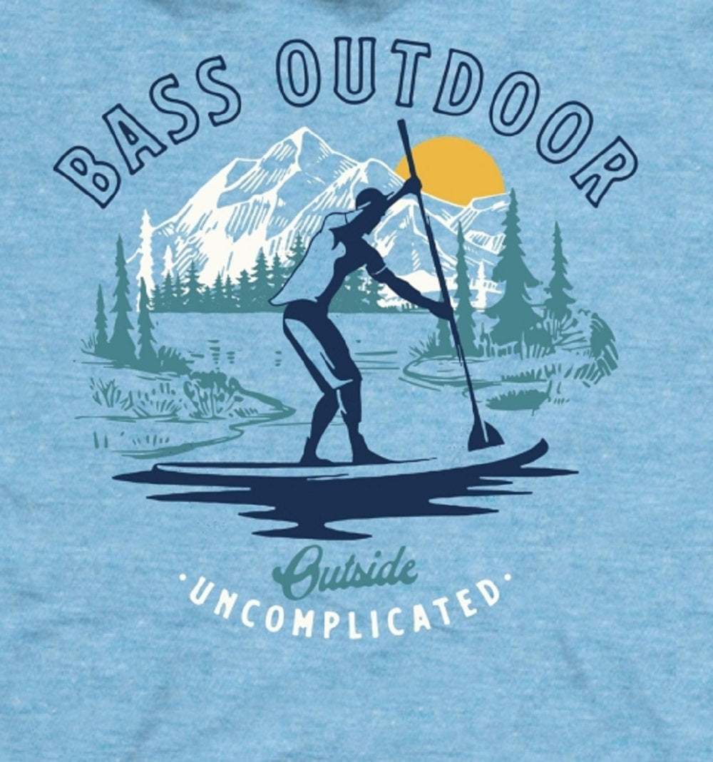 Camiseta Bass Outdoor Paddled Masculina Azul Tamanho X-G