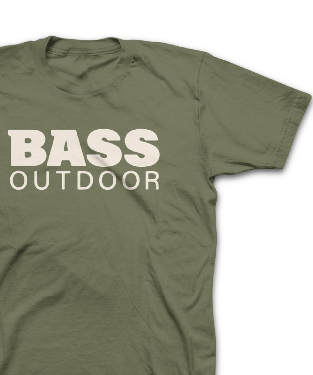 Camiseta masculina Bass Outdoor Stacked, verde, tamanho pequeno