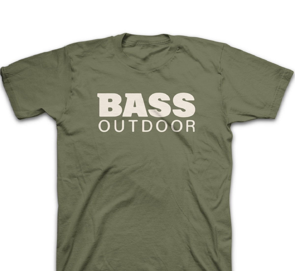 Camiseta masculina Bass Outdoor Stacked, verde, tamanho grande