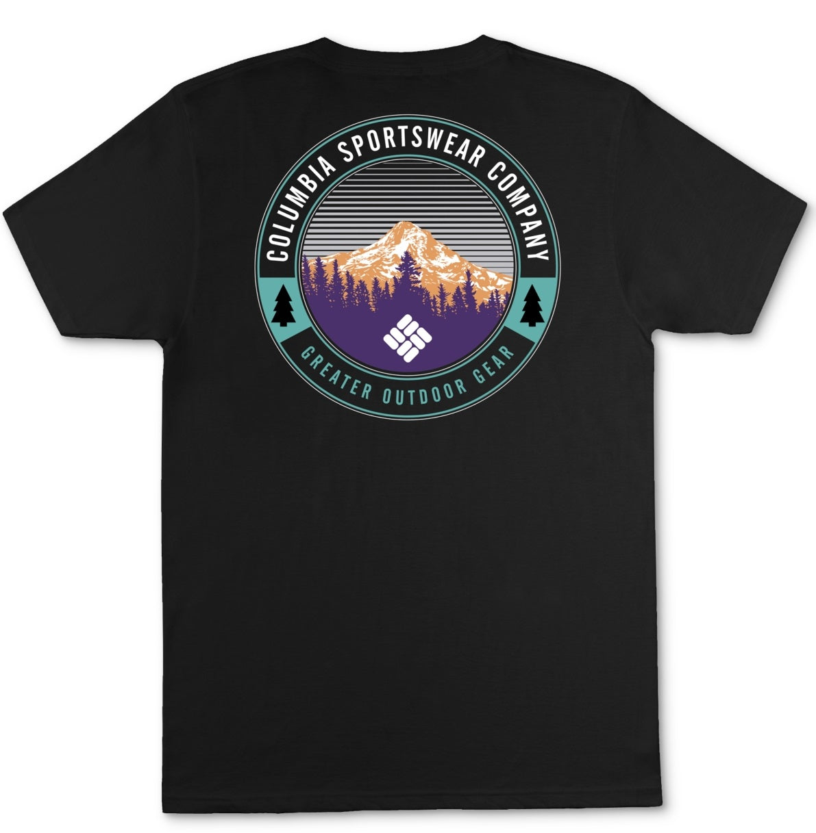 Camiseta gráfica masculina Columbia preta tamanho pequeno