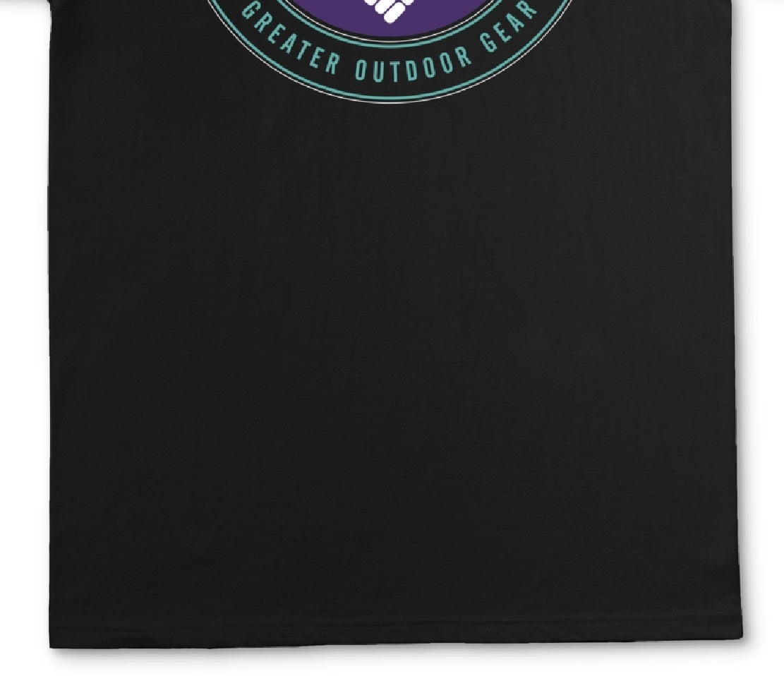 Camiseta gráfica masculina Columbia preta tamanho pequeno