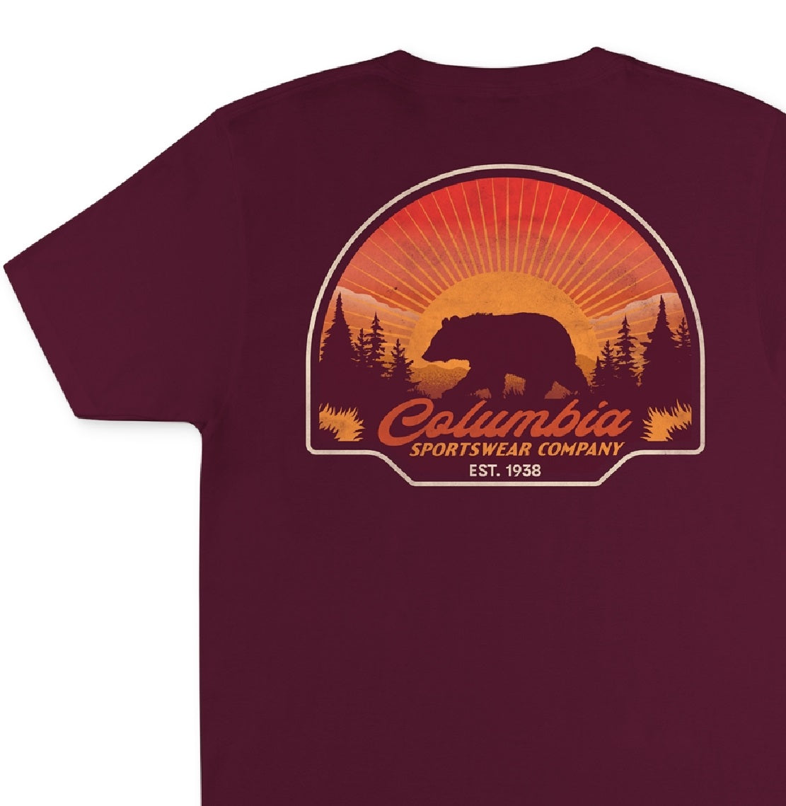 Camiseta Columbia Kujo Graphic Masculina Vermelha Tamanho Grande