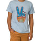 Camiseta masculina Junk Food Trip In Peace, azul, tamanho pequeno