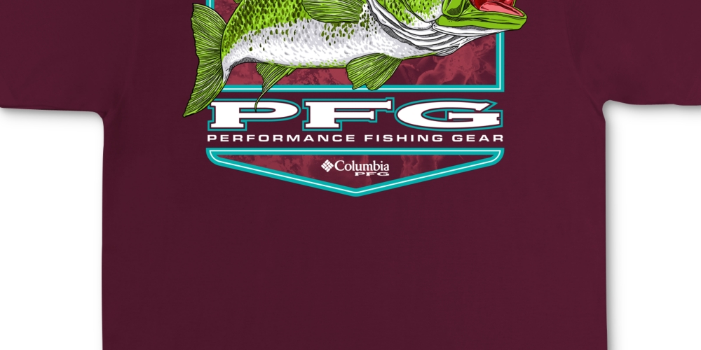 Camiseta Columbia Basser Graphic Masculina Vermelha Tamanho Grande