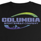 Camiseta gráfica com logotipo da Columbia Corp Masculina, preta