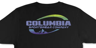 Camiseta gráfica com logotipo da Columbia Corp Masculina, preta