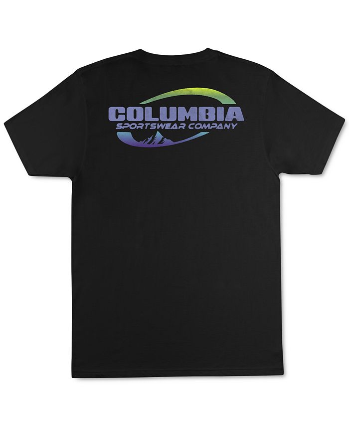 Camiseta gráfica com logotipo da Columbia Corp Masculina, preta, tamanho XX-G