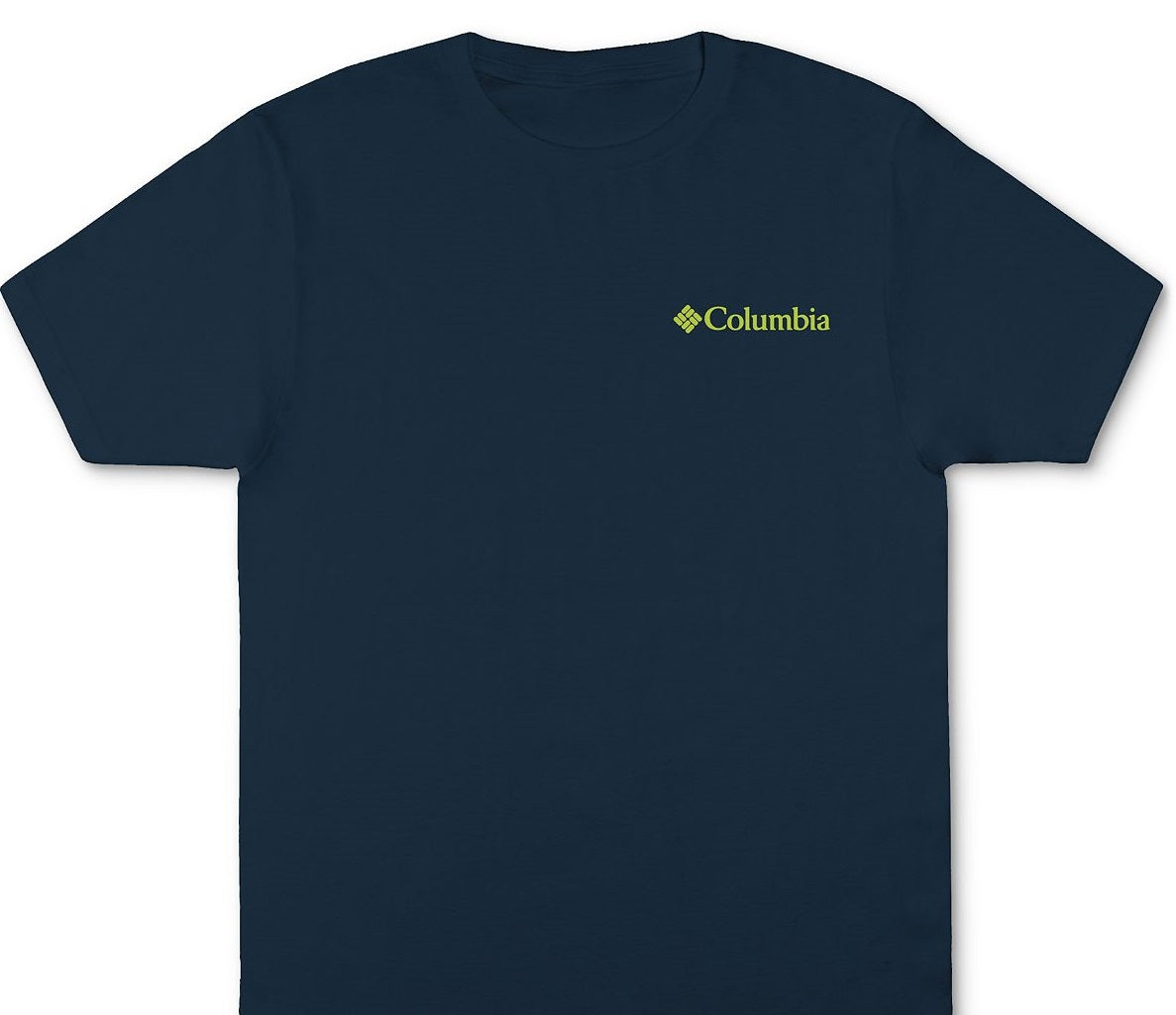 Camiseta gráfica masculina Columbia azul tamanho médio