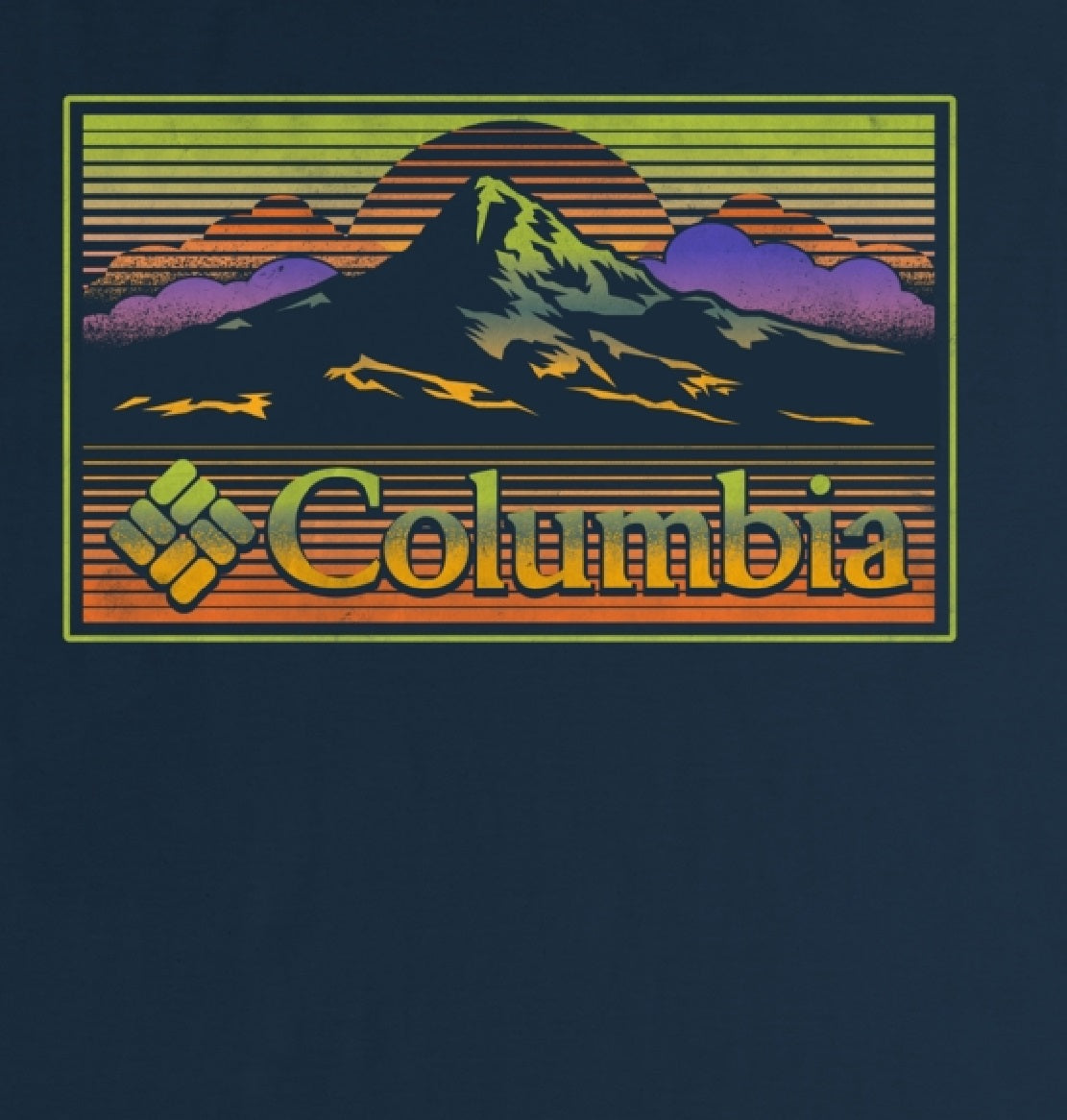 Camiseta gráfica masculina Columbia azul tamanho grande