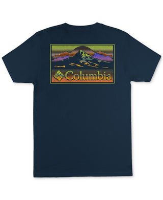 Camiseta gráfica masculina Columbia azul tamanho grande