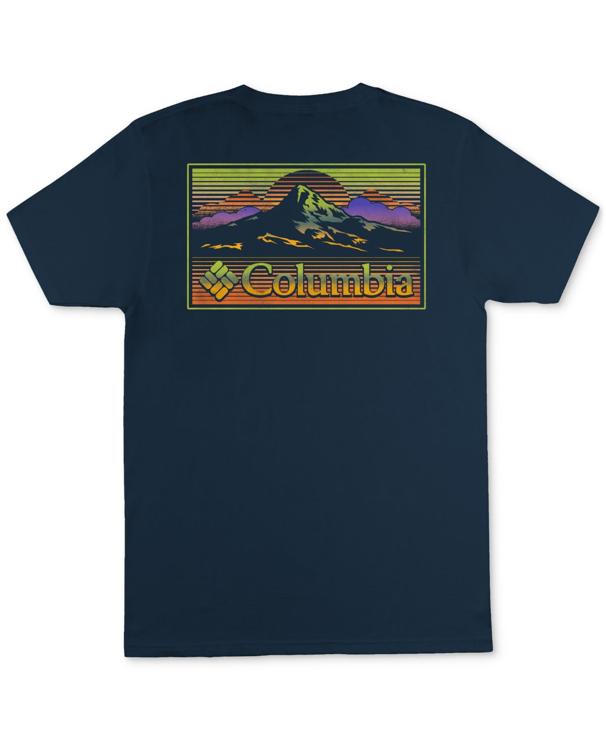 Camiseta gráfica masculina Columbia azul tamanho X-G