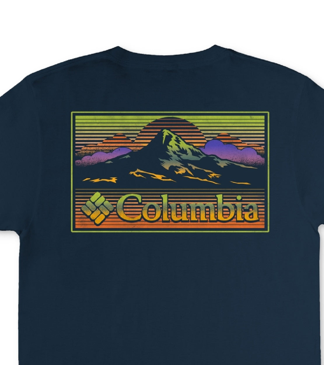 Camiseta gráfica masculina Columbia azul tamanho XX-G