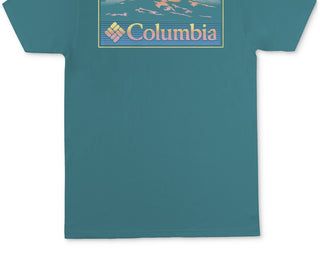 Camiseta gráfica masculina Columbia verde tamanho XX-G