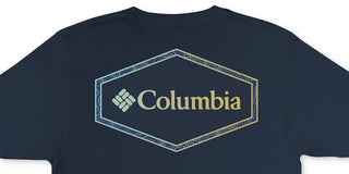 Camiseta Columbia Masculina de Algodão com Gola Redonda e Estampa Azul, Tamanho Grande