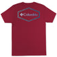 Camiseta Columbia Masculina de Algodão com Gola Redonda e Estampa Vermelha, Tamanho Pequeno