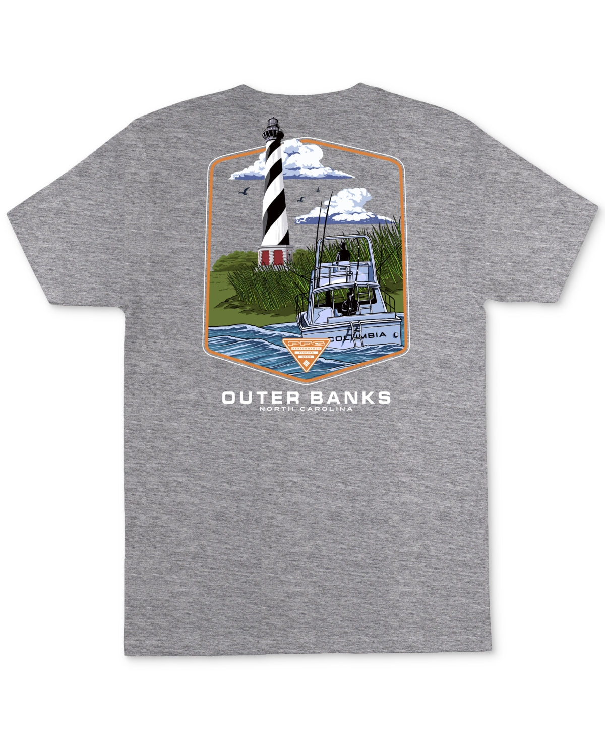 Camiseta Columbia Masculina com Estampa de Logotipo Keon PFG Cinza, Tamanho M