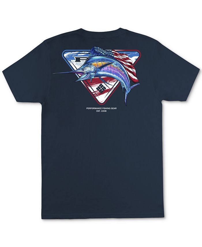 Camiseta Columbia PFG Manga Curta Masculina Azul