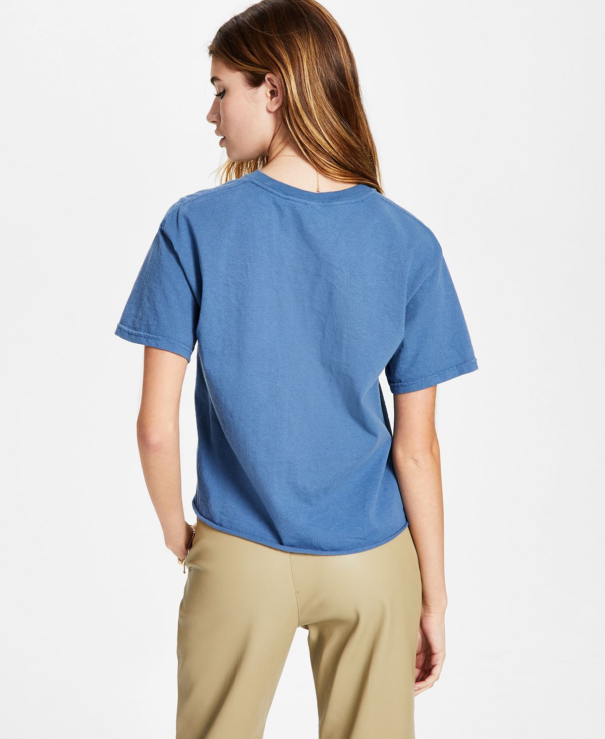 Camiseta feminina Junk Food de algodão com estampa gráfica dos Beatles, azul, tamanho grande