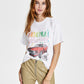Camiseta feminina com estampa gráfica original Mustang da Junk Food, branca, tamanho grande
