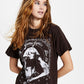Camiseta Junk Food Feminina Algodão Janis Joplin Concerto Estampa Gráfica Marrom Tamanho P