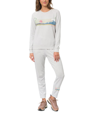 Calça de moletom Hurley Junior Wavez Burnout Fleece de cintura alta, cinza, tamanho pequeno