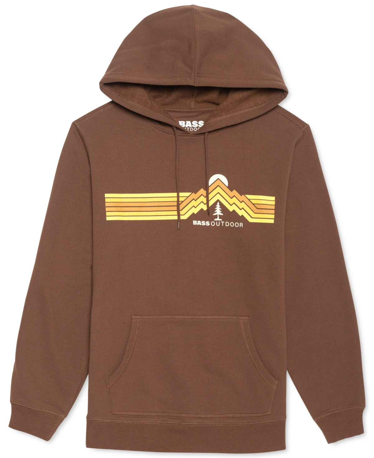 Bass Outdoor Calwood Retro Logo Fleece Hoodie Masculino Marrom