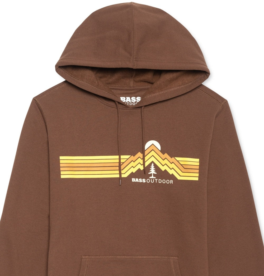 Bass Outdoor Calwood Retro Logo Fleece Hoodie Masculino Marrom