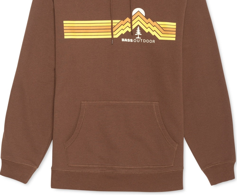 Bass Outdoor Calwood Retro Logo Fleece Hoodie Masculino Marrom