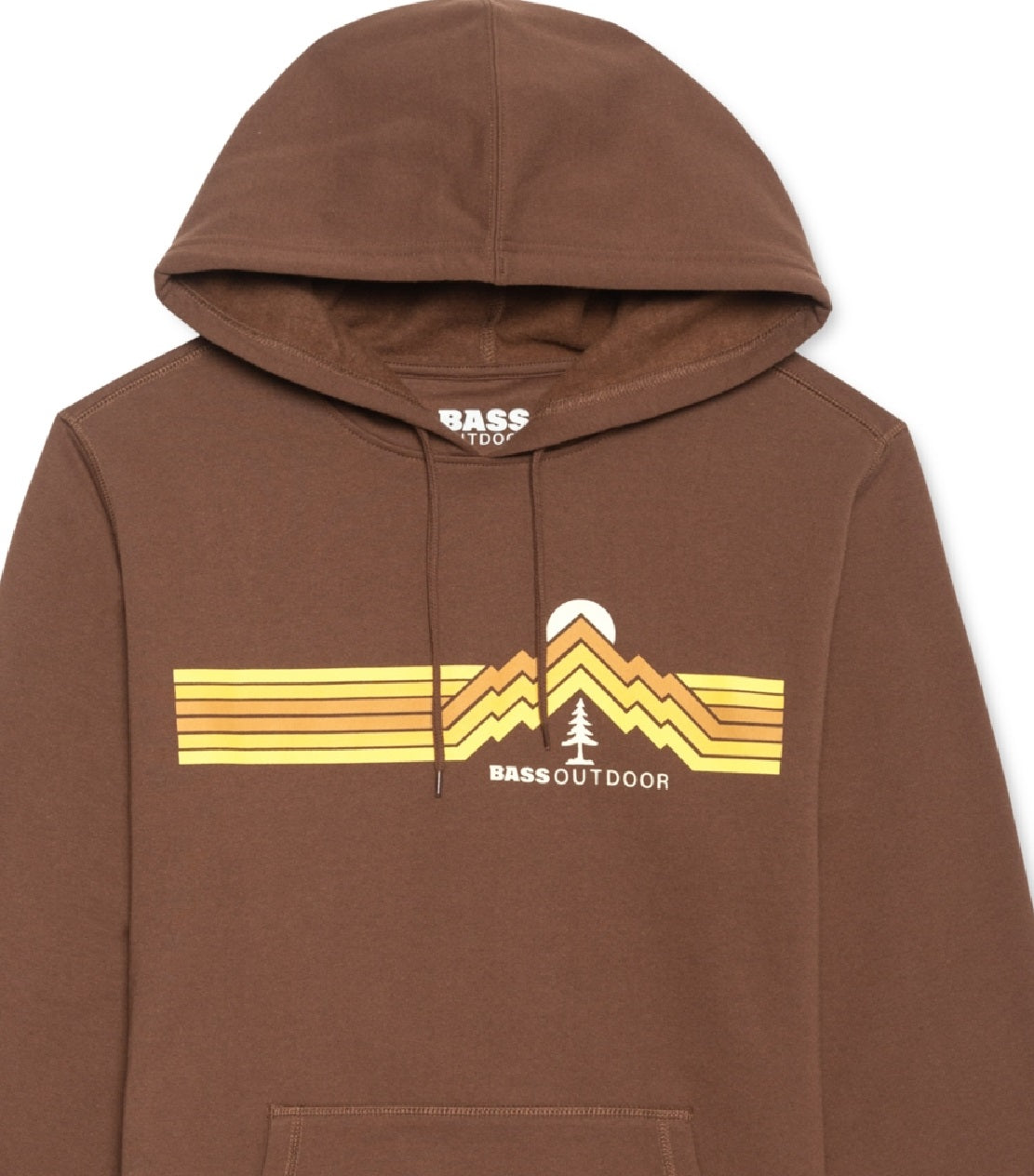 Bass Outdoor Calwood Retro Logo Fleece Hoodie Masculino Marrom