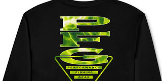 Camiseta Columbia Masculina Classic Fit com Logo Vertical e Manga Longa, Preta, Tamanho X-G