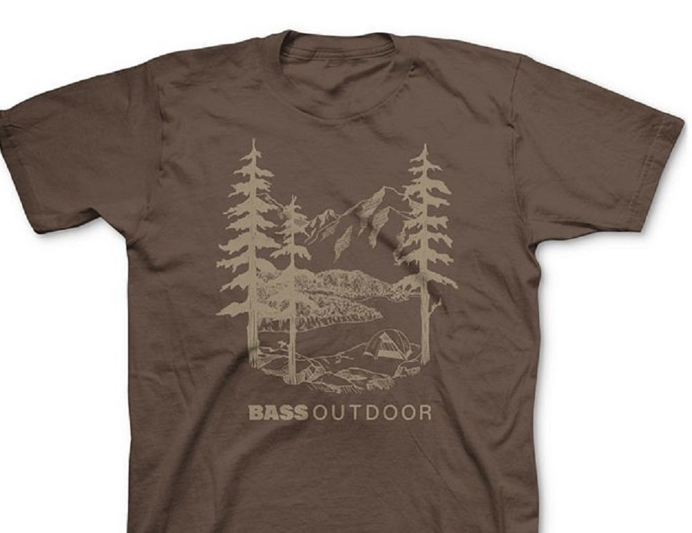 Camiseta gráfica com logotipo Such Great Heights da Bass Outdoor para homens, tamanho grande, marrom