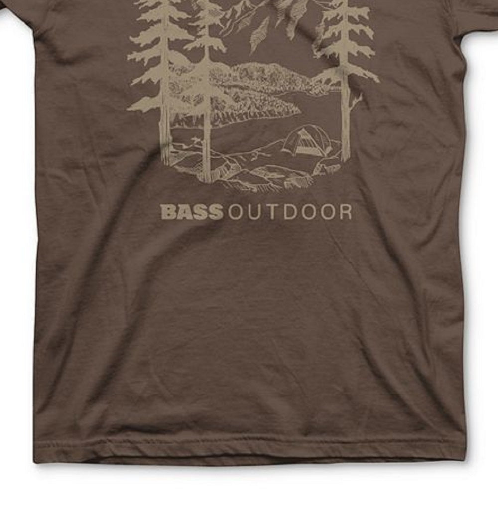 Camiseta gráfica com logotipo Such Great Heights da Bass Outdoor para homens, tamanho grande, marrom