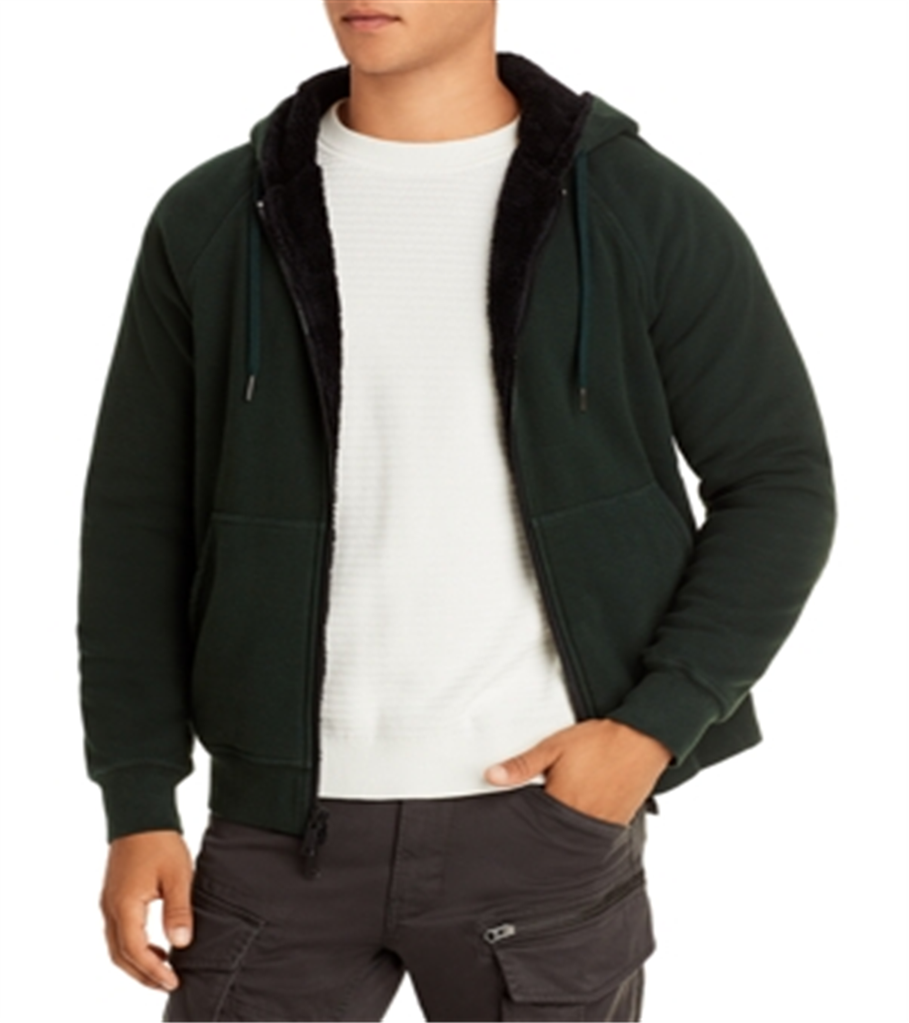 John Varvatos Trenton Sherpa Forrado com Moletom Masculino Verde Tamanho Médio