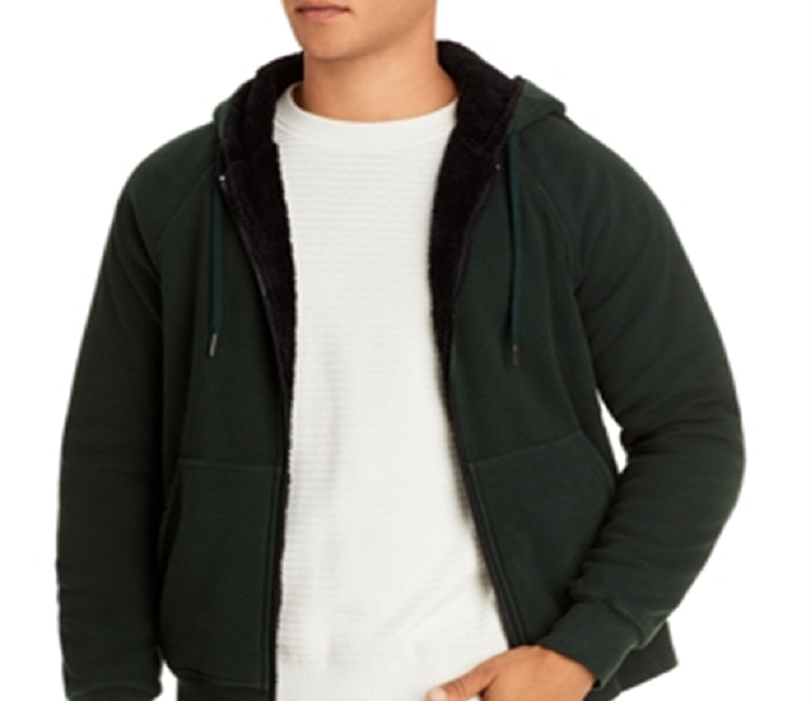 John Varvatos Trenton Sherpa Forrado com Moletom Masculino Verde Tamanho Médio