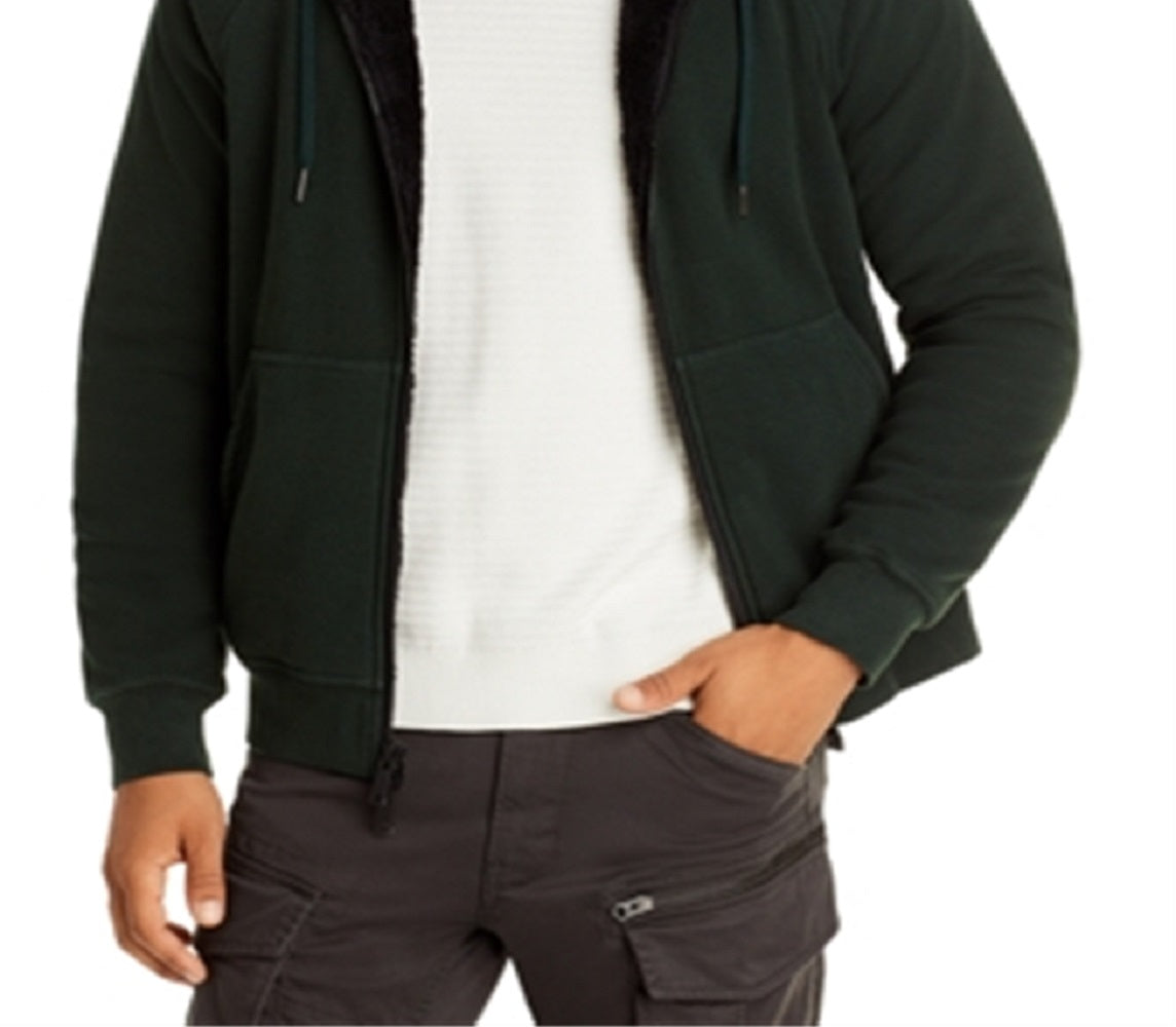 John Varvatos Trenton Sherpa Forrado com Moletom Masculino Verde Tamanho Médio