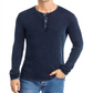 Camiseta masculina John Varvatos Memphis Waffle Henley azul tamanho GG