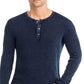 Camiseta masculina John Varvatos Memphis Waffle Henley azul tamanho GG