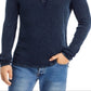 Camiseta masculina John Varvatos Memphis Waffle Henley azul tamanho GG