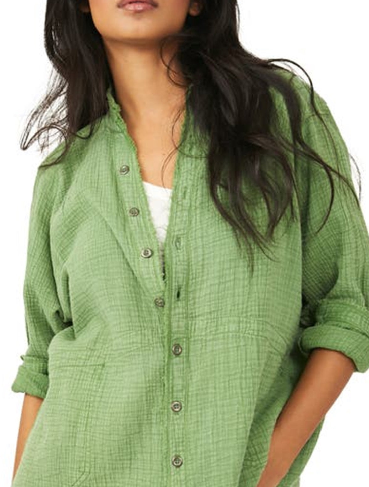 Camisa túnica feminina Summer Daydream da Free People, verde, tamanho grande