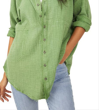 Camisa túnica feminina Summer Daydream da Free People, verde, tamanho grande