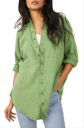 Camisa túnica feminina Summer Daydream da Free People, verde, tamanho grande