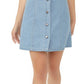 Vestido curto jeans Sami Halter feminino Free People, azul, tamanho médio