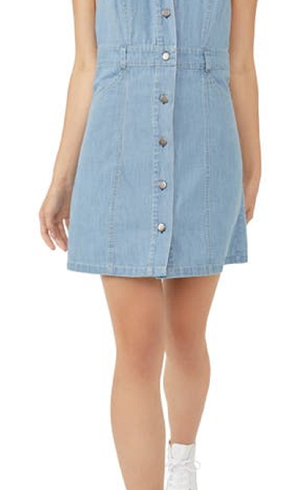 Vestido curto jeans Sami Halter feminino Free People, azul, tamanho médio