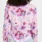 Blusa feminina Venice Floral com amarração frontal, roxa, tamanho extrapequeno