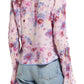 Blusa feminina com amarração frontal floral Venice da Free People, roxa, tamanho pequeno
