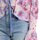 Blusa feminina com amarração frontal floral Venice da Free People, roxa, tamanho pequeno