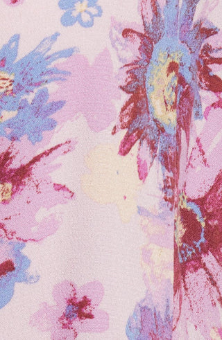 Blusa feminina com amarração frontal floral Venice da Free People, roxa, tamanho pequeno
