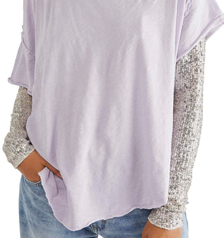 Camiseta feminina U Fancy da Free People, roxa, tamanho pequeno